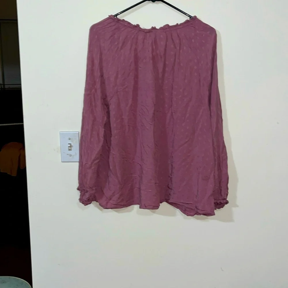 Beautiful Old Navy Women’s Embroidered Rose Pink Long Sleeve Blouse - Picture 6 of 6